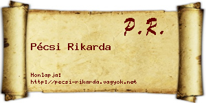 Pécsi Rikarda névjegykártya